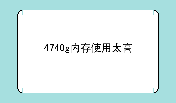 4740g内存使用太高