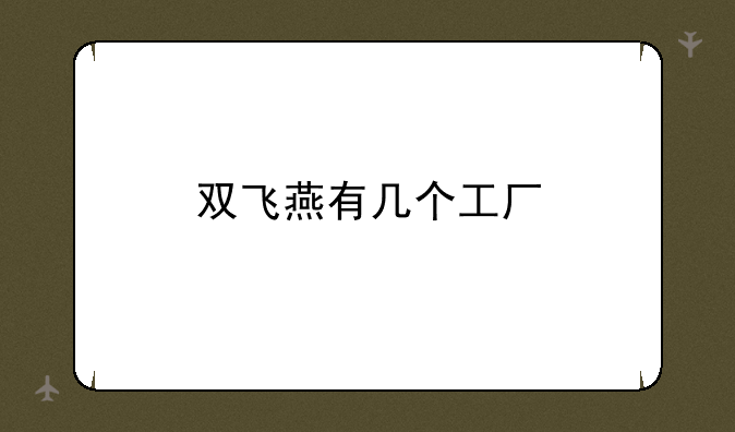双飞燕有几个工厂