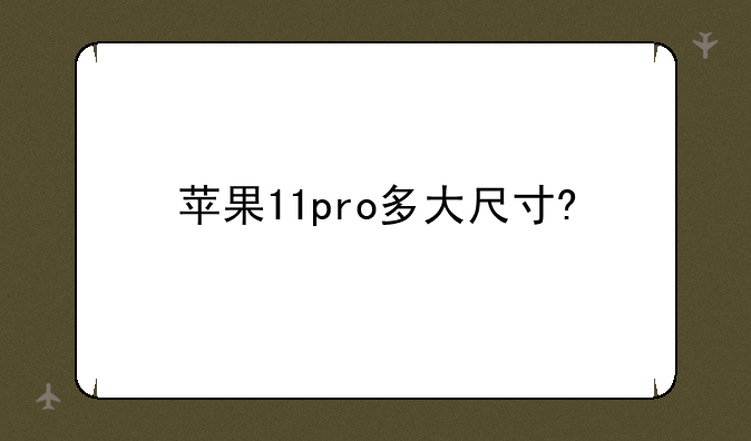 苹果11pro多大尺寸?