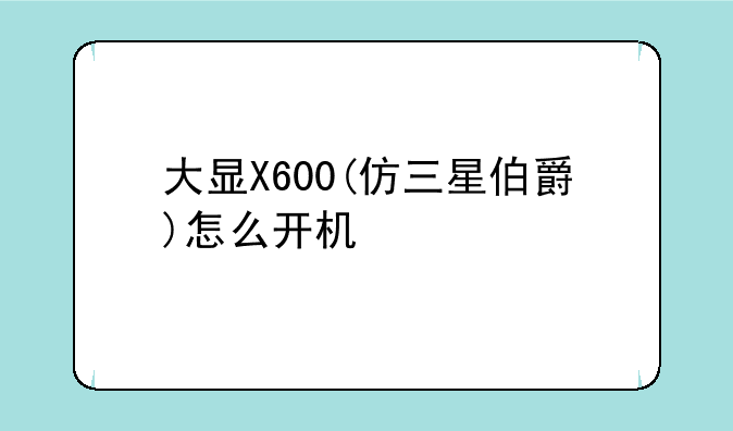 大显X600(仿三星伯爵)怎么开机
