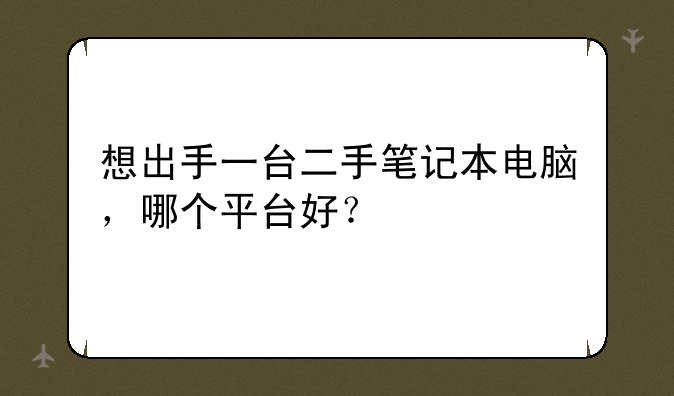 想出手一台二手笔记本电脑，哪个平台好？