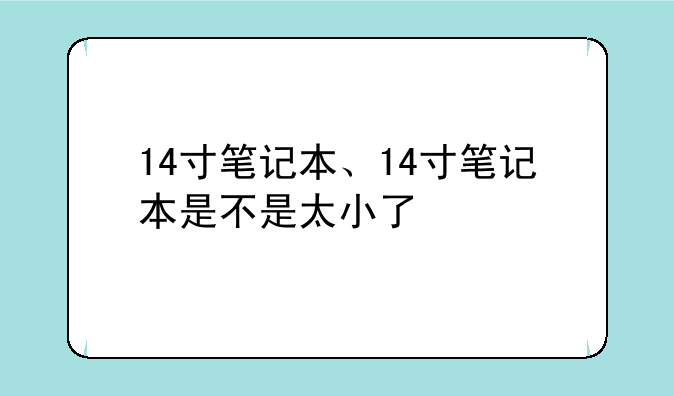 14寸笔记本、14寸笔记本是不是太小了