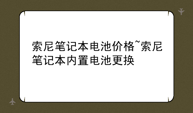 索尼笔记本电池价格~索尼笔记本内置电池更换