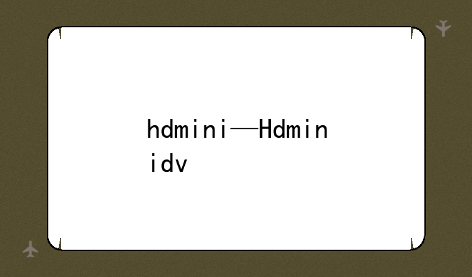 hdmini—Hdminidv